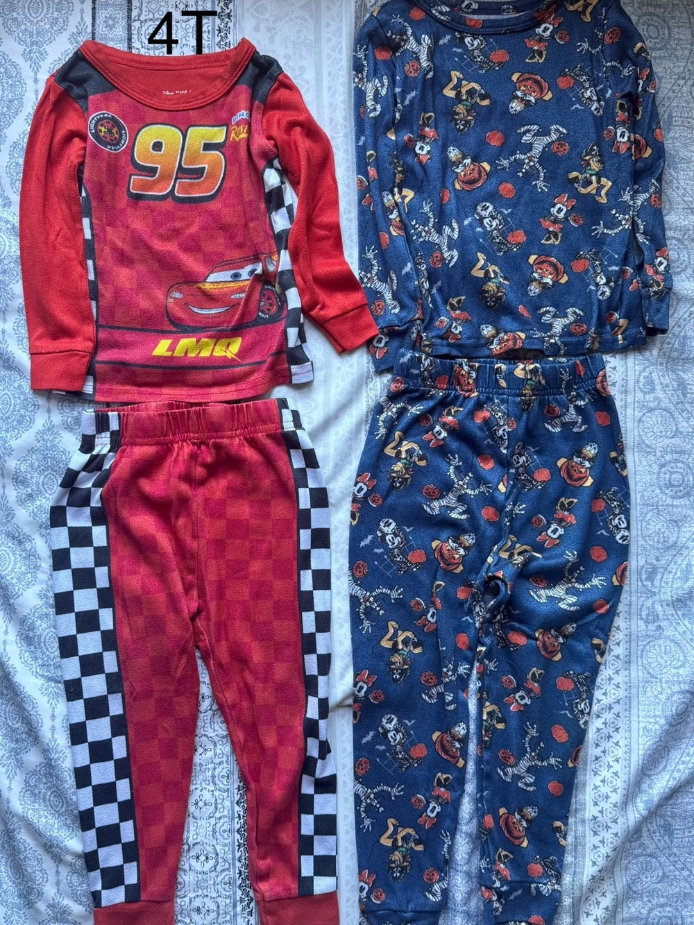 Disney Red Lightning McQueen 95 Checkered Kids Pajama Set